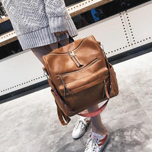 Load image into Gallery viewer, Vintage Vegan Leather Backpack