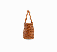 Load image into Gallery viewer, Leather Basket Tote Vacation Bag