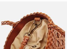 Load image into Gallery viewer, Leather Bucket Handbag With Drawstring Shoulder Bag