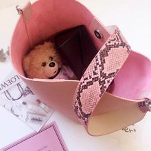 Load image into Gallery viewer, Pink Leopard Strap Bucket Bag