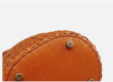 Load image into Gallery viewer, Leather Bucket Handbag With Drawstring Shoulder Bag