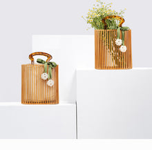 Load image into Gallery viewer, Vintage Woven Bamboo Handbag