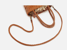 Load image into Gallery viewer, Leather Bucket Handbag With Drawstring Shoulder Bag