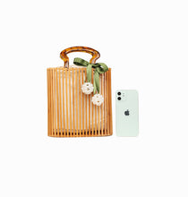 Load image into Gallery viewer, Vintage Woven Bamboo Handbag