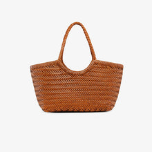 Load image into Gallery viewer, Leather Basket Tote Vacation Bag