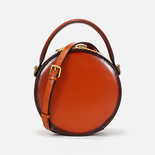 Load image into Gallery viewer, Bee Round Shaped Leather Shoulder Bag