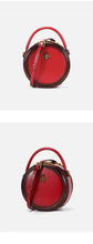 Load image into Gallery viewer, Red Bee Round Shaped Leather Shoulder Bag