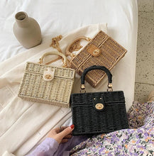 Load image into Gallery viewer, Designer Box Straw Bag