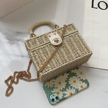 Load image into Gallery viewer, Designer Box Straw Bag