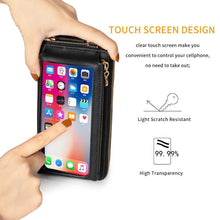 Load image into Gallery viewer, Women Touch Screen Wristlet Handbag RFID Protection Small Wallet Purse Crossbody Phone Bag