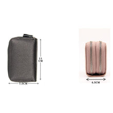 Load image into Gallery viewer, Genuine Leather Double Zipper Card Wallet  Small Purse Card Holder