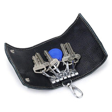 Load image into Gallery viewer, Cowhide Leather Multi-function Key Wallet Housekeeper Key Holders