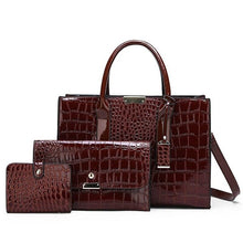 Load image into Gallery viewer, Luxury Women Crocodile Pattern PU Leather Handbag Large  Shoulder Bags Crossbody Bags Tote Purse