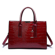 Load image into Gallery viewer, Luxury Women Crocodile Pattern PU Leather Handbag Large  Shoulder Bags Crossbody Bags Tote Purse