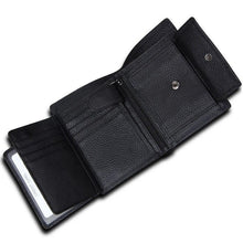 Load image into Gallery viewer, Multifunctional Genuine Leather Purse Coin Pocket Photo Card HolderMen Wallet Short Wallets