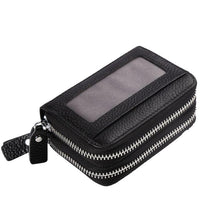 Load image into Gallery viewer, Genuine Leather Women Card Holder Double Zipper Large ID Credit Card Case Bag Wallet