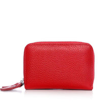 Load image into Gallery viewer, Genuine Leather Women Card Holder Double Zipper Large ID Credit Card Case Bag Wallet