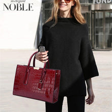 Load image into Gallery viewer, Luxury Women Crocodile Pattern PU Leather Handbag Large  Shoulder Bags Crossbody Bags Tote Purse