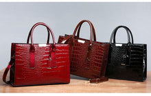 Load image into Gallery viewer, Luxury Women Crocodile Pattern PU Leather Handbag Large  Shoulder Bags Crossbody Bags Tote Purse