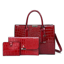 Load image into Gallery viewer, Luxury Women Crocodile Pattern PU Leather Handbag Large  Shoulder Bags Crossbody Bags Tote Purse