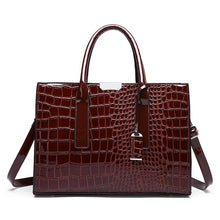Load image into Gallery viewer, Luxury Women Crocodile Pattern PU Leather Handbag Large  Shoulder Bags Crossbody Bags Tote Purse