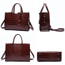 Load image into Gallery viewer, Luxury Women Crocodile Pattern PU Leather Handbag Large  Shoulder Bags Crossbody Bags Tote Purse