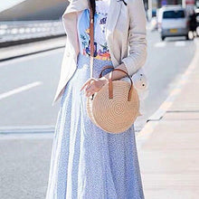 Load image into Gallery viewer, Round Rattan Woven Summer Bag