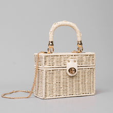 Load image into Gallery viewer, Designer Box Straw Bag