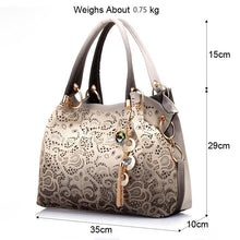Load image into Gallery viewer, Fashion Women Hollow Out Ombre Handbags Floral Print Shoulder Bags Tote Bag
