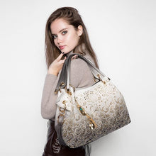 Load image into Gallery viewer, Fashion Women Hollow Out Ombre Handbags Floral Print Shoulder Bags Tote Bag