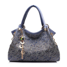 Load image into Gallery viewer, Fashion Women Hollow Out Ombre Handbags Floral Print Shoulder Bags Tote Bag