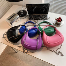 Load image into Gallery viewer, Half-moon Small PU Leather Bag 2022 Women Handbag Luxury Chain Shoulder Crossbody Bag
