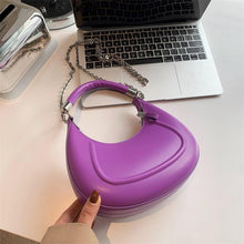 Load image into Gallery viewer, Half-moon Small PU Leather Bag 2022 Women Handbag Luxury Chain Shoulder Crossbody Bag