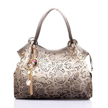 Load image into Gallery viewer, Fashion Women Hollow Out Ombre Handbags Floral Print Shoulder Bags Tote Bag