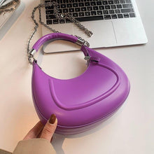 Load image into Gallery viewer, Half-moon Small PU Leather Bag 2022 Women Handbag Luxury Chain Shoulder Crossbody Bag