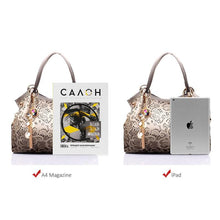 Load image into Gallery viewer, Fashion Women Hollow Out Ombre Handbags Floral Print Shoulder Bags Tote Bag