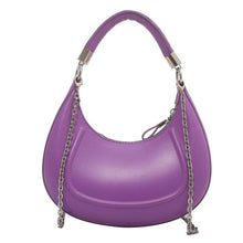 Load image into Gallery viewer, Half-moon Small PU Leather Bag 2022 Women Handbag Luxury Chain Shoulder Crossbody Bag
