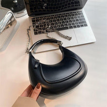Load image into Gallery viewer, Half-moon Small PU Leather Bag 2022 Women Handbag Luxury Chain Shoulder Crossbody Bag