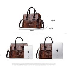 Load image into Gallery viewer, Genuine Leather Women Crocodile Luxury Handbags Designer Crossbody Bags Retro Tote Purse