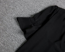 Load image into Gallery viewer, Basic Black V-Neck Short Sleeve Mini Dress