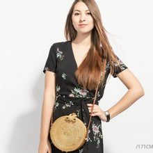 Load image into Gallery viewer, Round Rattan Straw Bag