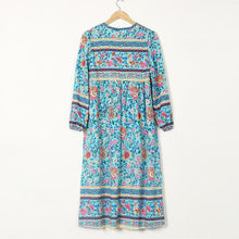 Load image into Gallery viewer, Boho Long Sleeves Floral Loose Midi Dress