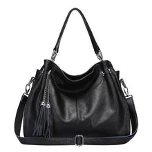 Load image into Gallery viewer, Genuine Leather Women Tassel Hobo Handbag Shoulder Bag  Crossbody Purse