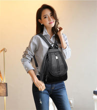 Load image into Gallery viewer, Women Genuine Leather Backpacks Zipper Chest Bag Travel Back Pack School Bags For Teenage Girls