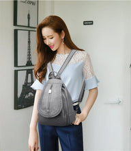 Load image into Gallery viewer, Women Genuine Leather Backpacks Zipper Chest Bag Travel Back Pack School Bags For Teenage Girls
