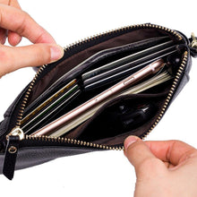 Load image into Gallery viewer, Genuine Leather Large Capacity Wallet With Mobile Pouch Women Coin Purse Zipper Pockets