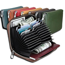 Load image into Gallery viewer, Genuine Leather Unisex RFID Wallet Card Holder Card Case ID Holders