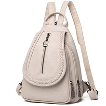 Load image into Gallery viewer, Women Genuine Leather Backpacks Zipper Chest Bag Travel Back Pack School Bags For Teenage Girls