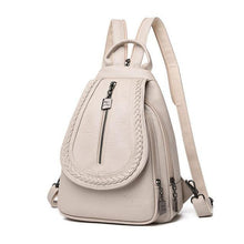 Load image into Gallery viewer, Women Genuine Leather Backpacks Zipper Chest Bag Travel Back Pack School Bags For Teenage Girls