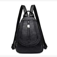 Load image into Gallery viewer, Women Genuine Leather Backpacks Zipper Chest Bag Travel Back Pack School Bags For Teenage Girls
